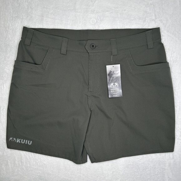 Kuiu Tiburon Hunting Hiking Shorts Mens 40 Grey Khaki 7” Inseam Ripstop UPF 50+ - Picture 1 of 5